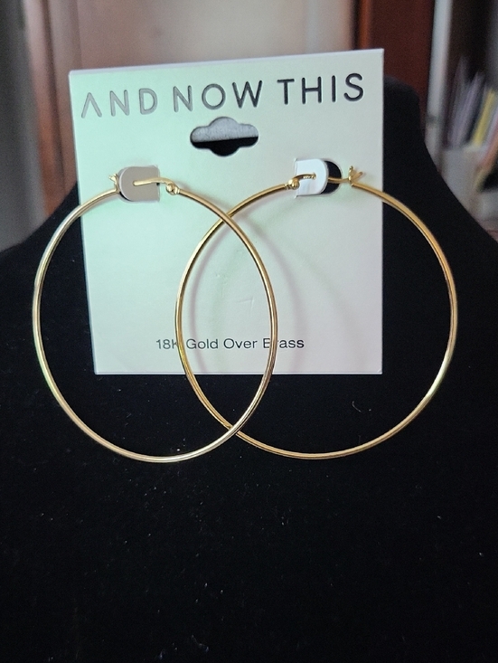 And Now This Jewelry - And Now This Large Gold Hoop Earrings